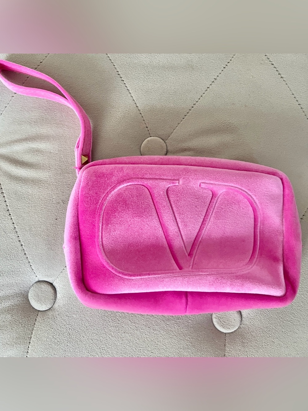 Valentino Pink Velvet Logo Bag